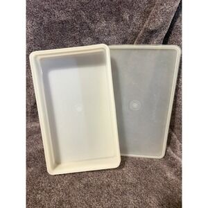 Vintage Tupperware 794-2 Bacon Deli Meat Keeper Container White Sheer Lid 795-20